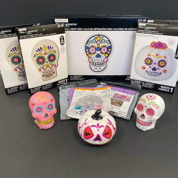 11pc Bundle Dia de los Muertos Halloween Kids Crafts - Picture 1 of 9